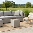 Benjara Mody Storage Ottoman- Gray Upholstery- 19