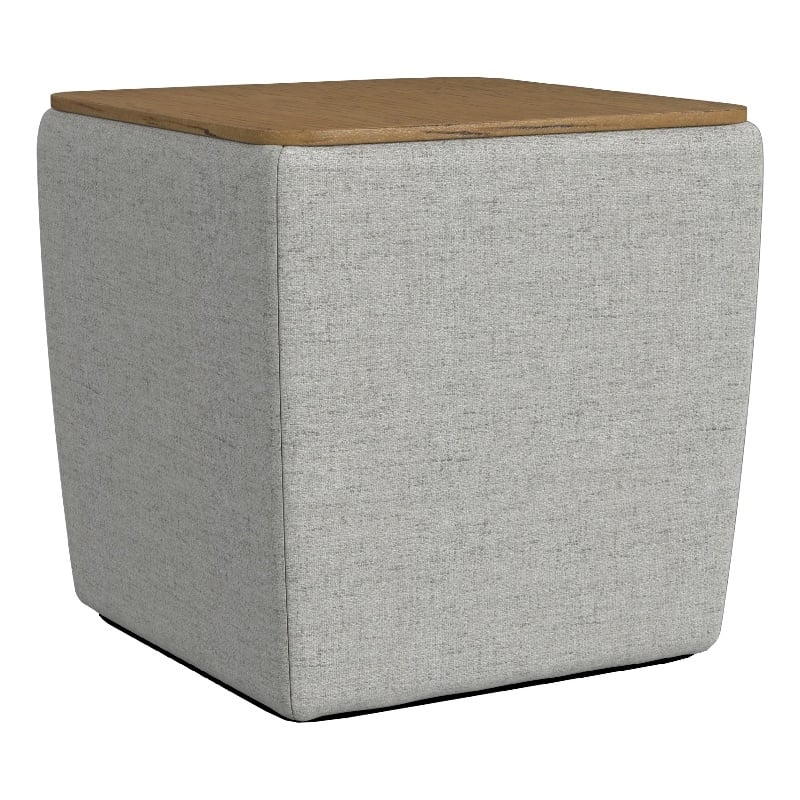 Benjara Mody Storage Ottoman- Gray Upholstery- 19