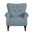 Benjara Mowo Accent Armchair- Classic Button Tufted Back- Blue Woven Fabric