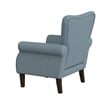 Benjara Mowo Accent Armchair- Classic Button Tufted Back- Blue Woven Fabric