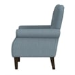 Benjara Mowo Accent Armchair- Classic Button Tufted Back- Blue Woven Fabric