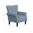 Benjara Mowo Accent Armchair- Classic Button Tufted Back- Blue Woven Fabric