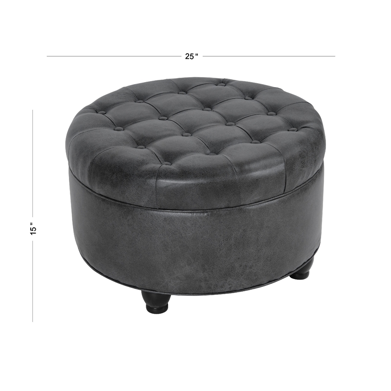 Benjara Gery Storage Ottoman- 25