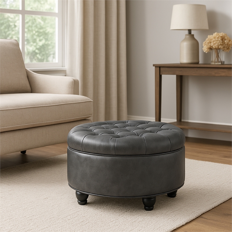 Benjara Gery Storage Ottoman- 25