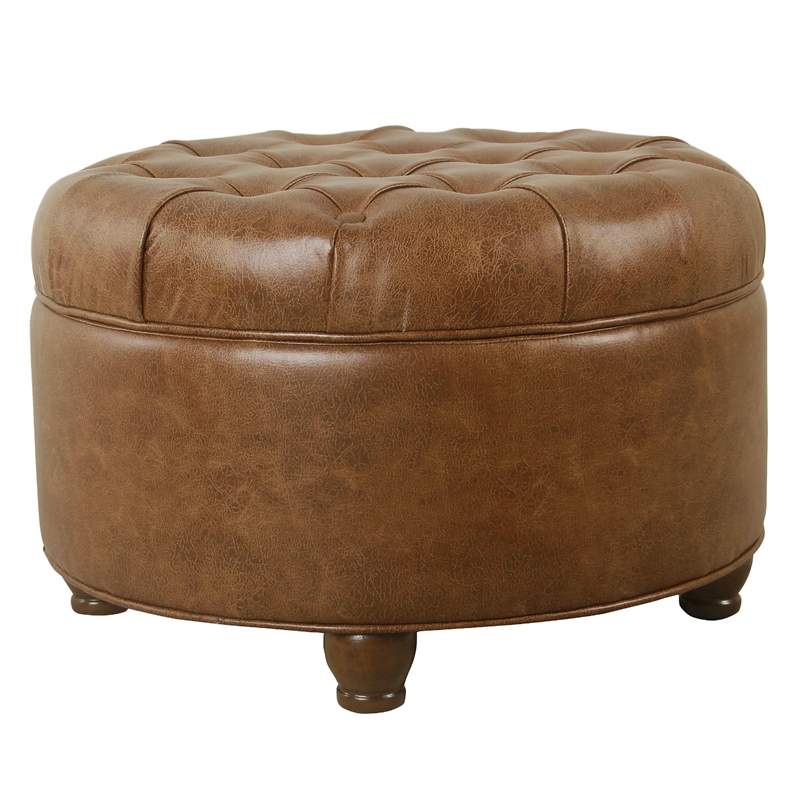 Benjara Gery Accent Storage Ottoman- 25