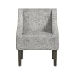Benjara Yolu Accent Club Chair- Artistic Floral Print- Linen Gray Polyester