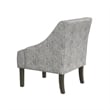 Benjara Yolu Accent Club Chair- Artistic Floral Print- Linen Gray Polyester
