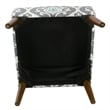 Benjara Armless Accent Chair- Vintage Medallion Print- Blue White Polyester