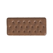 Benjara Sol Storage Bench Ottoman- Brown Faux Leather and Hardwood- 36 Inch