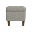 Benjara Sol Storage Bench Ottoman- Gray Woven Fabric- Brown Wood- 40 Inch