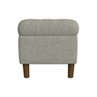 Benjara Sol Storage Bench Ottoman- Gray Woven Fabric- Brown Wood- 40 Inch