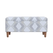 Benjara Zia Accent Storage Bench- Cream Gray Woven Diamond Pattern- 36 Inch
