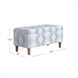 Benjara Zia Accent Storage Bench- Cream Gray Woven Diamond Pattern- 36 Inch