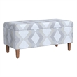 Benjara Zia Accent Storage Bench- Cream Gray Woven Diamond Pattern- 36 Inch
