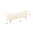 Benjara Rae Storage Bench Ottoman with Arms- Cream Sherpa- Brown- 60 Inch