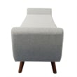 Benjara Rae Storage Bench Ottoman with Arms- Light Gray Woven Fabric- 60 Inch