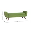 Benjara Rae Storage Bench Ottoman with Arms- Olive Green Woven Fabric- 60 Inch