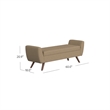 Benjara Rae Storage Bench Ottoman with Arms- Light Brown Boucle- 60 Inch
