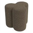Benjara Ace Accent Ottoman with Clover Shape in Dark Brown Boucle- 18 Inch