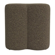 Benjara Ace Accent Ottoman with Clover Shape in Dark Brown Boucle- 18 Inch