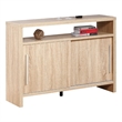 Benjara Vivu Sideboard Console Cabinet- 4 Shelves- 47 Inch- Weathered White