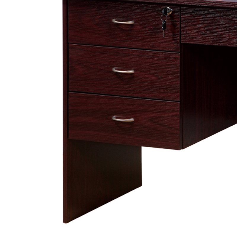 Benjara Sial Laptop Desk- 4 Drawers- 40 Inch- Mahogany Brown Composite Board