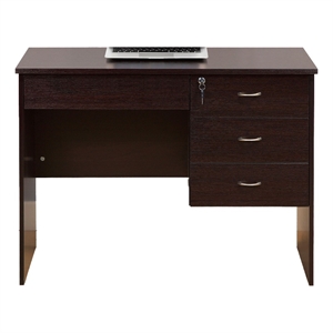 Benjara Sial Laptop Desk- 4 Drawers- 40 Inch- Red Cocoa Brown Composite Board