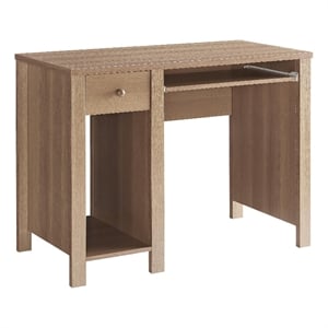 Benjara Akol Computer Desk- Keyboard Drawer and Storage- 39 Inch- Dark Taupe