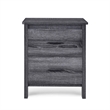 Benjara Nightstand Dresser- 2 Storage Drawers- 23 Inch- Modern Dark Gray