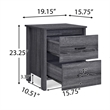 Benjara Nightstand Dresser- 2 Storage Drawers- 23 Inch- Modern Dark Gray