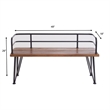 Benjara Zoe Outdoor Bench- Industrial Metal Frame- 48
