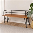 Benjara Zoe Outdoor Bench- Industrial Metal Frame- 48