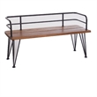 Benjara Zoe Outdoor Bench- Industrial Metal Frame- 48