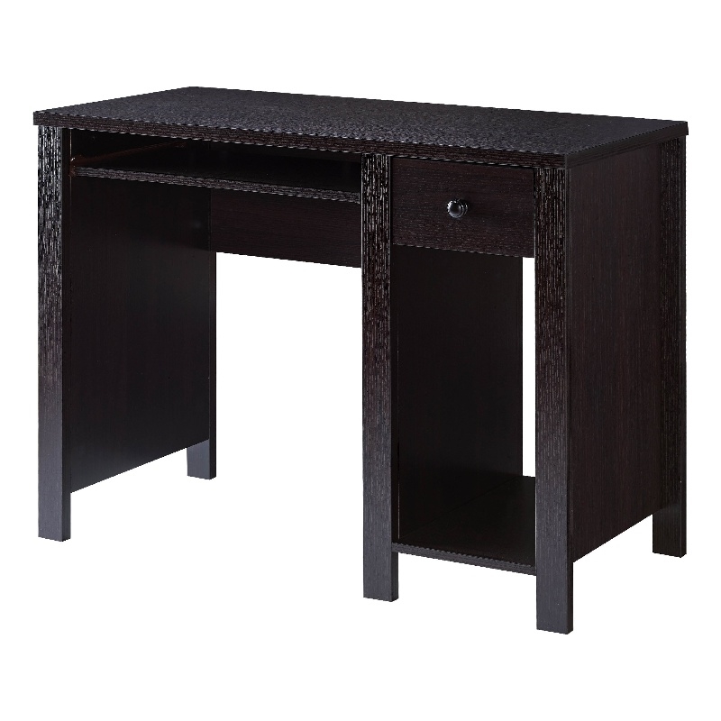 Benjara Akol Computer Desk- Keyboard Drawer and Storage- 39 Inch- Black