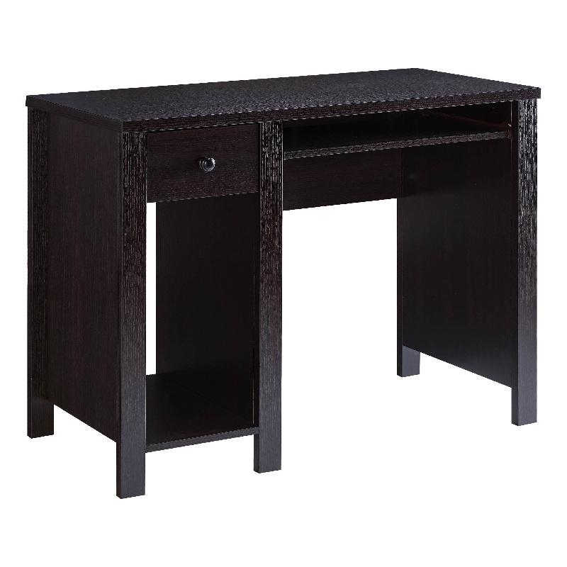 Benjara Akol Computer Desk- Keyboard Drawer and Storage- 39 Inch- Black