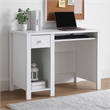 Benjara Akol Computer Desk- Keyboard Drawer and Storage- 39 Inch- Modern White