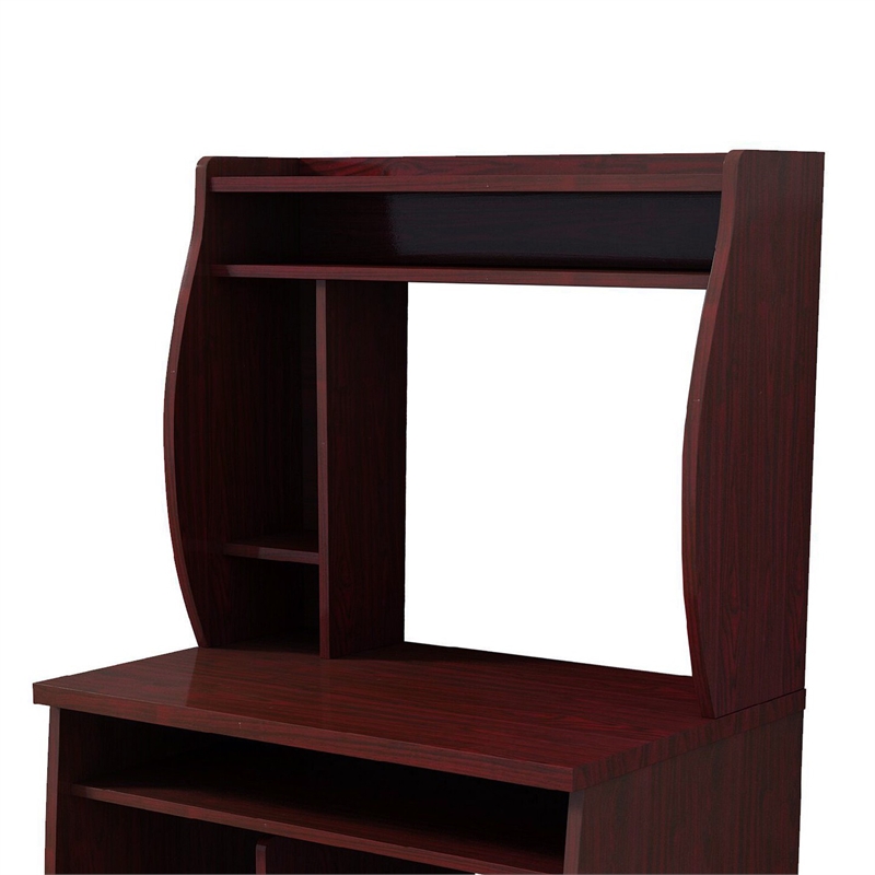 Benjara Niro Utility Desk Cart with Hutch- 7 Shelves- 53