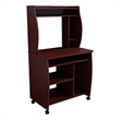 Benjara Niro Utility Desk Cart with Hutch- 7 Shelves- 53