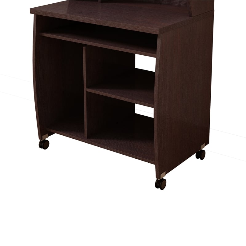 Benjara Niro Utility Desk Cart with Hutch- 7 Shelves- 53