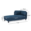 Benjara Selly Chaise Lounger with Soft Shape- Modern Navy Blue Fabric