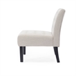 Benjara Janine Accent Chair Set of 2- Beige Button Tufted Waffle Stitch Fabric