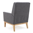 Benjara Weli Accent Sofa Chair- Gray Fabric Padded Seat- Light Brown Legs