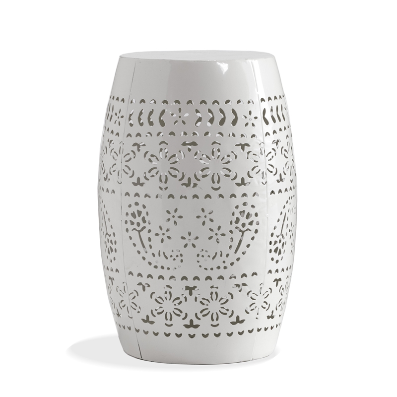 Benjara Outdoor Side Table- Lace Cut- 12