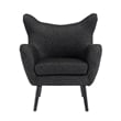 Benjara Modern Armchair- Wingback Design- Splayed Legs- Black Oak Wood