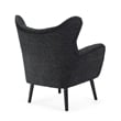 Benjara Modern Armchair- Wingback Design- Splayed Legs- Black Oak Wood
