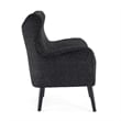 Benjara Modern Armchair- Wingback Design- Splayed Legs- Black Oak Wood