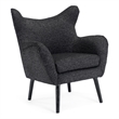 Benjara Modern Armchair- Wingback Design- Splayed Legs- Black Oak Wood