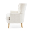 Benjara Modern Club Chair- Classic Button Tufted Wingback- Almond White