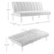 Benjara Ian Convertible Futon Sofa Bed- Adjustable Recliner- Blue Woven Fabric