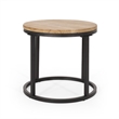Benjara Gery 3pc Nesting Coffee and End Table Set- Brown Wood- Black Metal